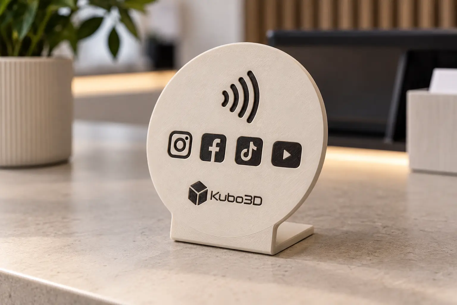 Display NFC para Instagram, Facebook, TikTok e YouTube