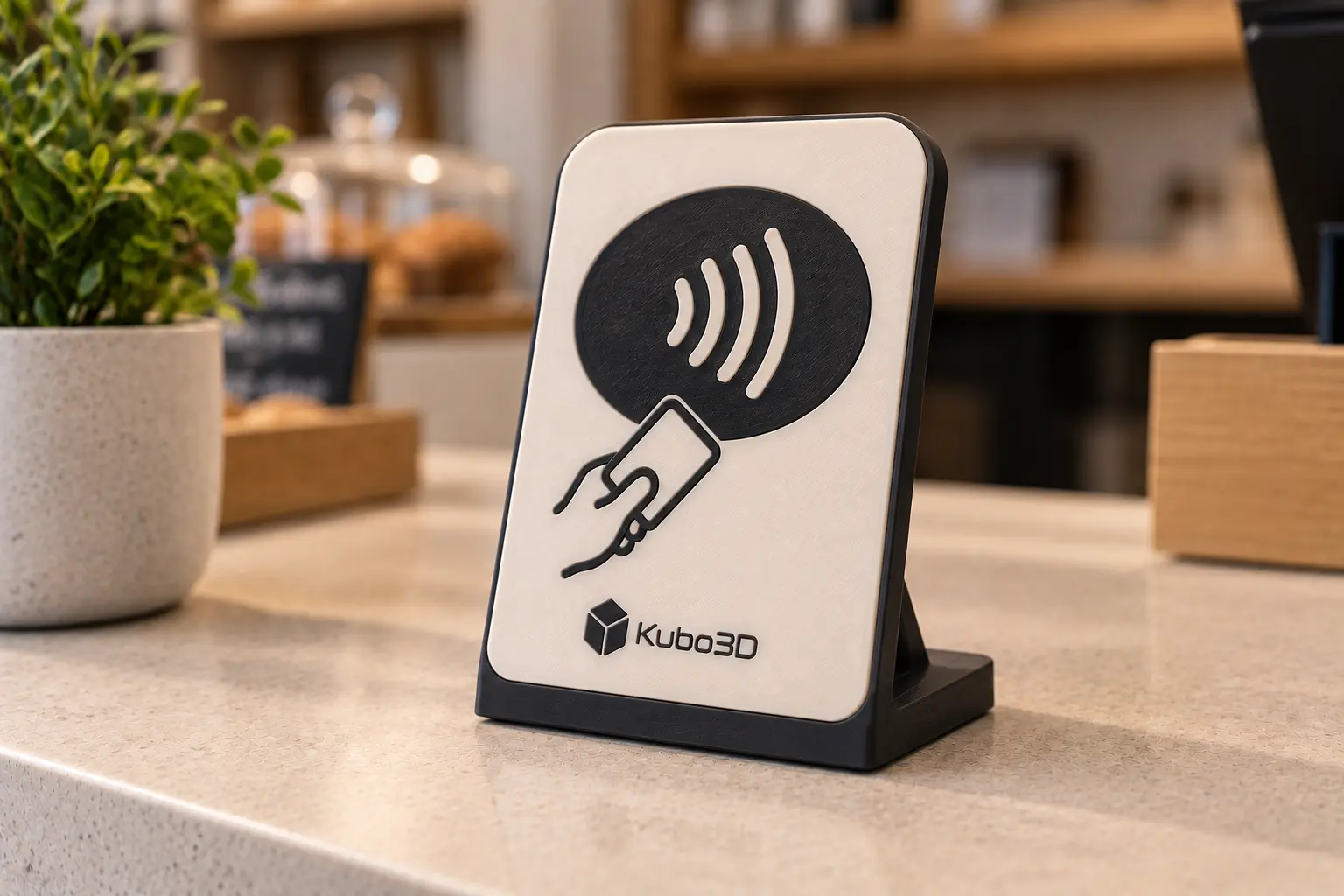 Suporte NFC com indicação para aproximar o cartão