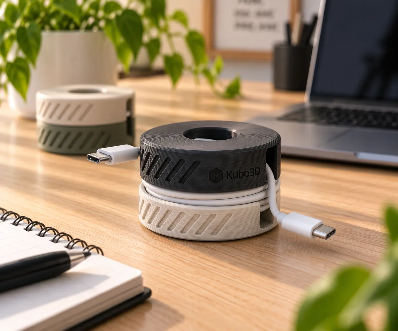 Enroladores redondos para guardar cabos USB