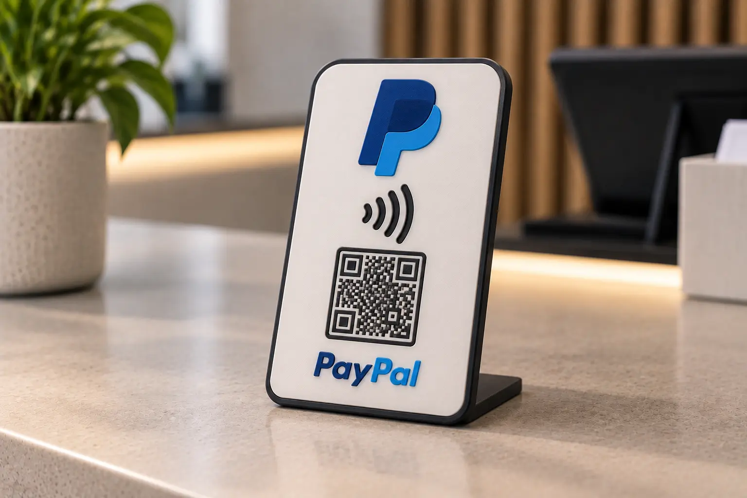 Display PayPal para pagamento por QR code e NFC